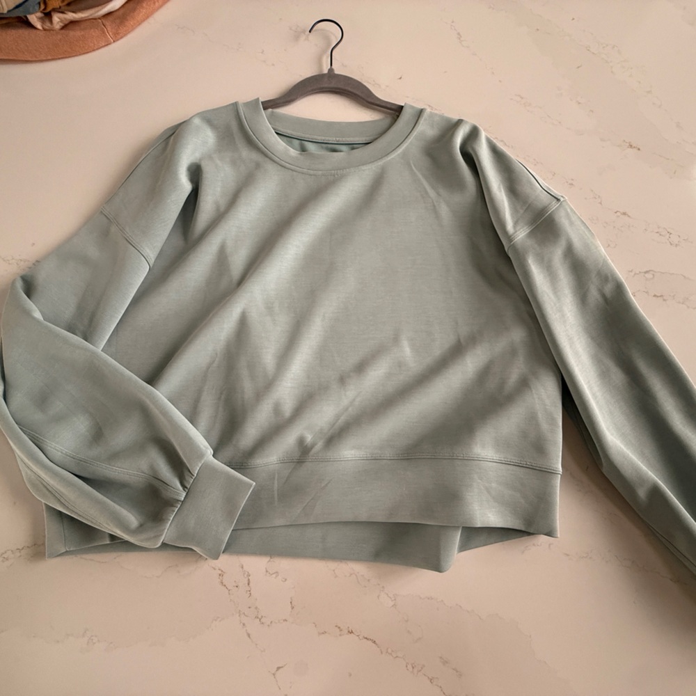 Lululemon Light Sage/Blue Cropped Crewneck Sweatshirt